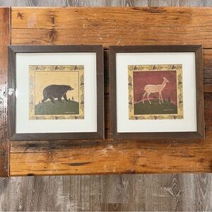Warren Kimball Framed Bear and Deer Art Prints